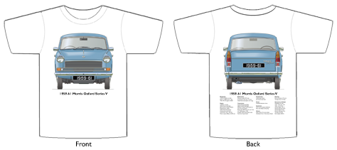Morris Oxford Series V 1959-61 T-shirt Front & Back
